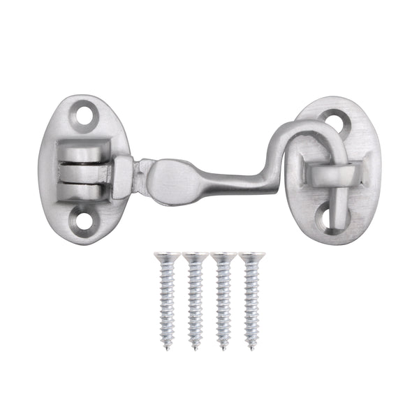 Heavy Duty Silent Cabin Hook And Eye - 50mm - Satin Chrome - tradefit - Featured Image