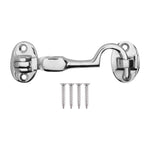 Heavy Duty Silent Cabin Hook And Eye - 75mm - Polished Chrome - tradefit - 1