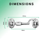 Heavy Duty Silent Cabin Hook And Eye - 75mm - Polished Chrome - tradefit - 4