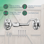 Heavy Duty Silent Cabin Hook And Eye - 75mm - Polished Chrome - tradefit - 2