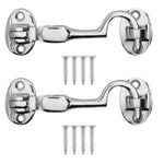 Heavy Duty Silent Cabin Hook And Eye - 75mm - Polished Chrome - tradefit - 3