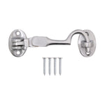 Heavy Duty Silent Cabin Hook And Eye - 75mm - Satin Chrome - tradefit - 1