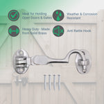 Heavy Duty Silent Cabin Hook And Eye - 75mm - Satin Chrome - tradefit - 2