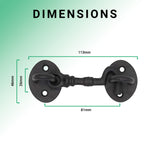 Heavy Duty Cabin Hook and Eye - 75mm - Black - tradefit - 3