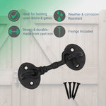 Heavy Duty Cabin Hook and Eye - 75mm - Black - tradefit - 2