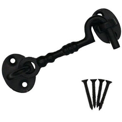 Heavy Duty Cabin Hook and Eye - 100mm - Black - tradefit