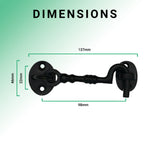 Heavy Duty Cabin Hook and Eye - 100mm - Black - tradefit - 3