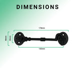 Heavy Duty Cabin Hook and Eye - 150mm - Black - tradefit - 3