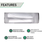 Inner Letter Box Tidy - 400x127mm - Polished Chrome - tradefit - 3