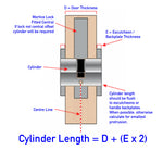 5 Pin 35/35mm 70mm [30+30+10mm] Euro Cylinder and Turn - Master Keyed - Satin Brass - tradefit - 5