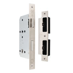 Fire Rated DIN Bathroom Lock - 60mm Backset / 90mm Case / 72mm Centres - Satin Stainless Steel - tradefit - 1