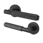 Dinis Matt Black Lever on Rose Door Handles - tradefit - 1