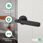 Dinis Matt Black Lever on Rose Door Handles - tradefit - 3