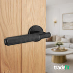 Dinis Matt Black Lever on Rose Door Handles - tradefit - 4
