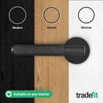 Dinis Matt Black Lever on Rose Door Handles - tradefit - 6