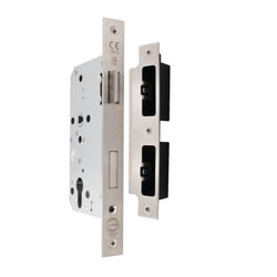 Fire Rated DIN Sashlock - 60mm Backset / 90mm Case / 72mm Centres - Satin Stainless Steel - tradefit
