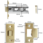 2.5 inch/64mm Economy Tubular Latch - 44m Backset - Brass - tradefit - 5