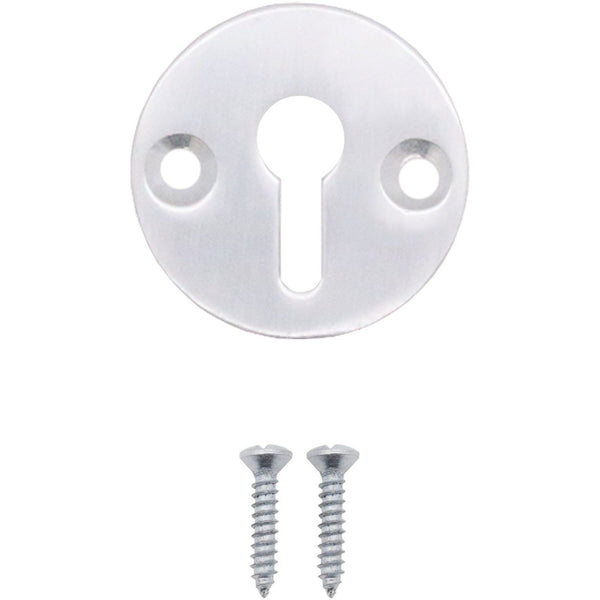 Keyhole Escutcheon - 32mm - Satin Aluminium - tradefit - Featured Image