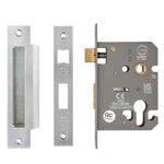 Euro Profile Sashlock Case - 76mm Case 57mm Backset - Satin Chrome - tradefit - 2
