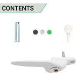 Yale Quartus Cranked Window Handle Left Hung - 40mm Spindle - White - tradefit - 5