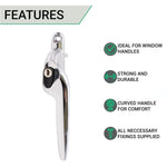 Yale Quartus Cranked Espagnolette Window Handle Right Hung - 40mm Spindle - Polished Chrome - tradefit - 2