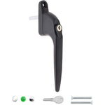 Yale Espagnolette Window Handle Straight - 40mm - Black - tradefit - 2