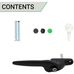 Yale Quartus Cranked Espagnolette Window Handle Left Hung - 40mm Spindle - Black - tradefit - 5