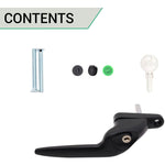 Yale Quartus Cranked Espagnolette Window Handle Right Hung - 40mm Spindle - Black - tradefit - 5