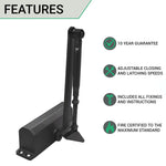 Overhead Fire Door Closer Universal Reversible Push or Pull Side - Power Size 3 - Black - tradefit - 2