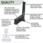 Overhead Fire Door Closer Universal Reversible Push or Pull Side - Power Size 3 - Black - tradefit - 4