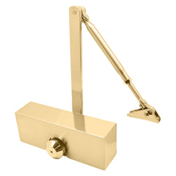 Universal Overhead Fire Door Closer Dual Handed Push or Pull Side - Power Size 3 - Polished Brass - tradefit