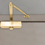 Universal Overhead Fire Door Closer Dual Handed Push or Pull Side - Power Size 3 - Polished Brass - tradefit - 6