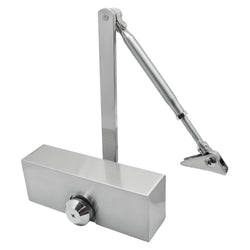 Universal Overhead Fire Door Closer Dual Handed Push or Pull Side - Power Size 3 - Satin Chrome - tradefit