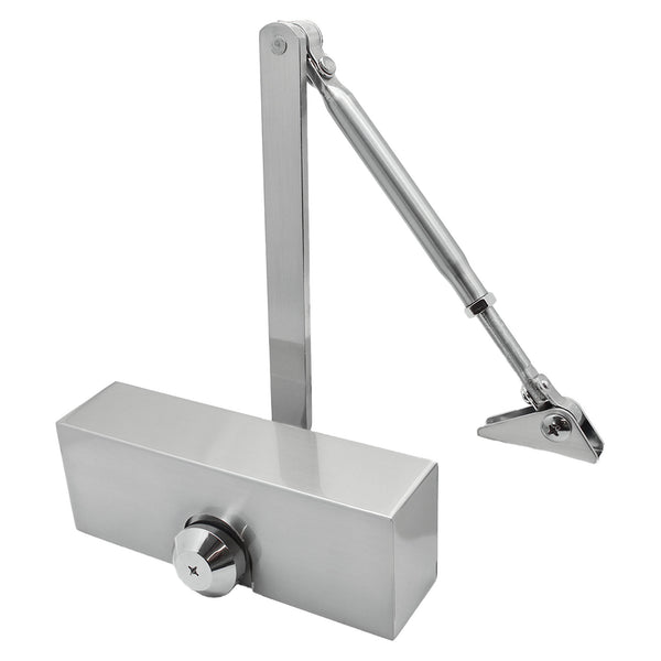 Universal Overhead Fire Door Closer Dual Handed Push or Pull Side - Power Size 3 - Satin Chrome - tradefit - Featured Image