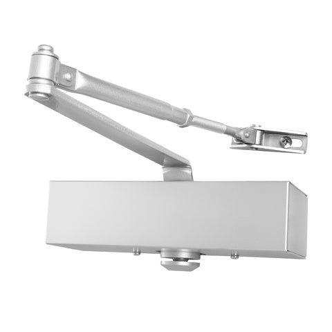 Fire Door Closer - Fixed Power Size 3 - Door Weight To 60kg - CE Marked - Silver Cover - Standard Duty - tradefit