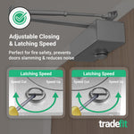 Fire Door Closer - Fixed Power Size 3 - Door Weight To 60kg - CE Marked - Silver Cover - Standard Duty - tradefit - 4