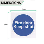 Fire Door Keep Shut 70x70mm Pack 10 Self Adh Semi Rigid PVC - tradefit - 5