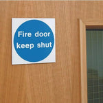 Fire Door Keep Shut - Self Adhesive - 80x80mm - Bulk Pack of 50 - tradefit - 4
