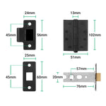Tapera Matt Black Lever on Rose Door Handle Kit - Medium Duty FD30/60 - 76mm Latch - tradefit - 5