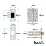 Moreno Polished Chrome Lever on Rose Door Handle Kit - Medium Duty FD30/60 - 76mm Latch - tradefit - 5