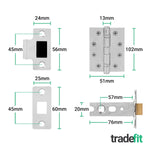 Claro Polished Chrome Lever on Rose Door Handle Kit - Medium Duty FD30/60 - 76mm Latch - tradefit - 5