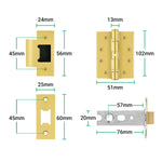 Nola Satin Brass Lever on Rose Door Handle Kit - Standard Duty FD30/60 Rated - 76mm Latch - tradefit - 4