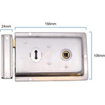 Rim Sashlock Surface Mounted Lock - 140 x 85mm - Satin Chrome - tradefit - 2