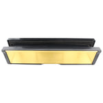 Letterplate Draught Proof 300mm Black Frame Polished Gold Flap - tradefit - 1