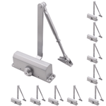 Trade Pack of 10 Overhead Fire Door Closer Universal Reversible Push or Pull Side - Power Size 3 - Silver - tradefit - 1