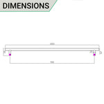 Guardsman Entrance Pull Handle - Bolt Fix - 1000 x 25mm 900mm c/c - Satin Stainless Steel - tradefit - 4