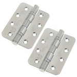 Satin Stainless Fire Door Hinges - 4 Inch/102mm - Grade 13 Steel Ball Bearing - Pack 2 - Radius - tradefit - 2