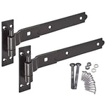 Heavy Duty Cranked Hook & Band Gate Garage Hinges - 250mm / 10