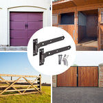 Heavy Duty Cranked Hook & Band Gate Garage Hinges - 300mm / 12