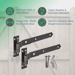Heavy Duty Cranked Hook & Band Gate Garage Hinges - 250mm / 10